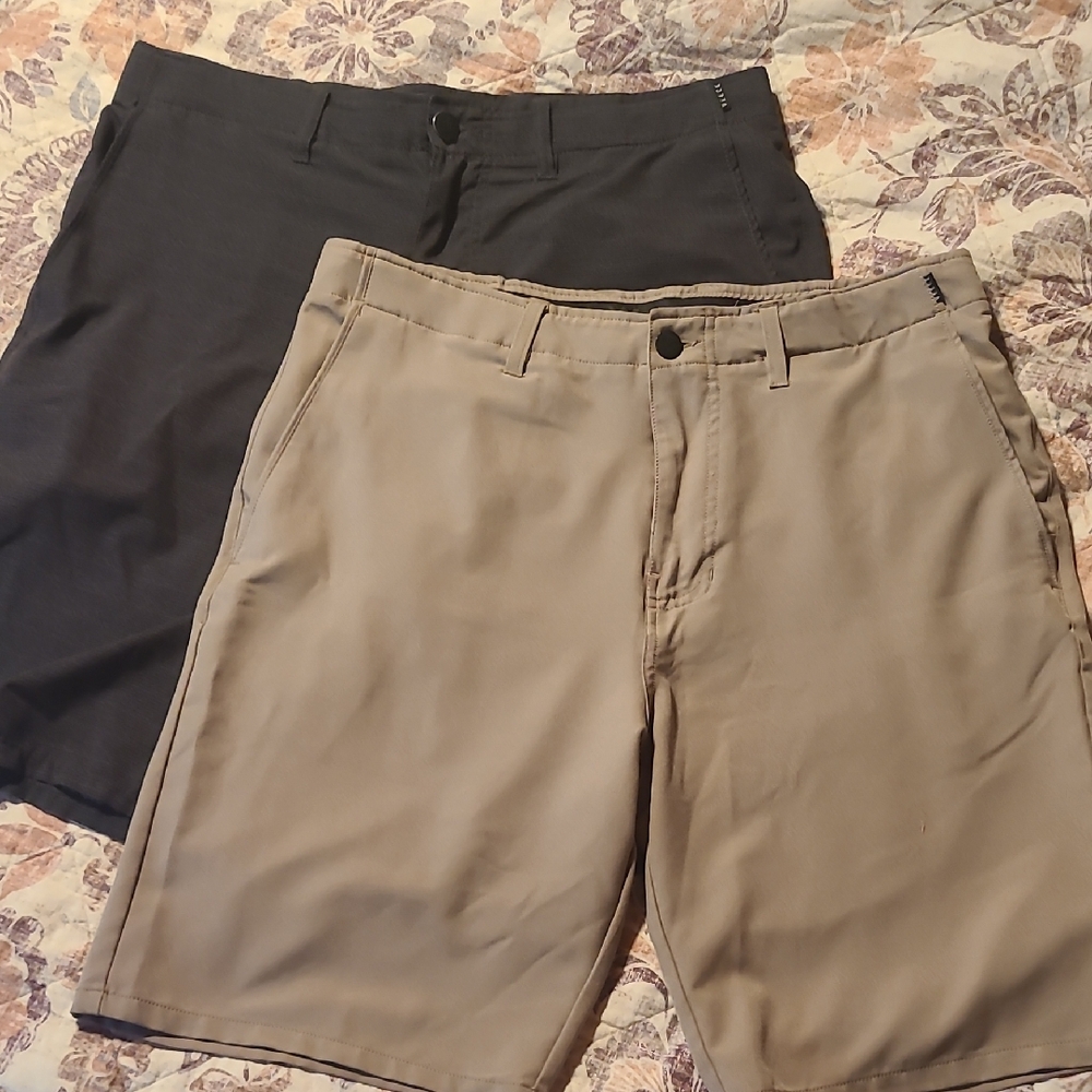 Men's Black and Tan Shorts